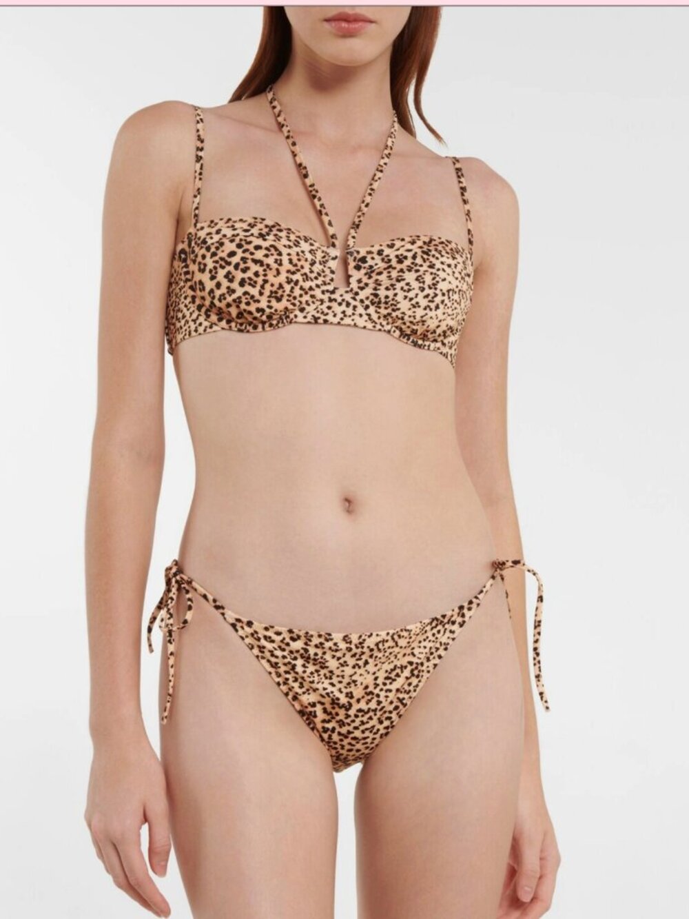 Ulla Johnson Aleena Snow Leopard-Print Bikini Top Size XL - Picture 3 of 12